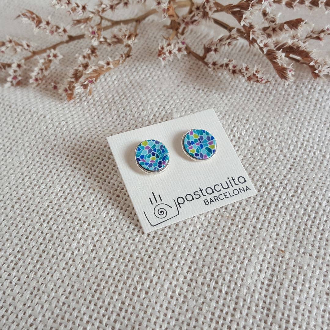 PASTACUITA - Wholesale Knopjes/oorstekers - Handgemaakte ronde oorstekers in Gaudí-stijl uit Barcelona0