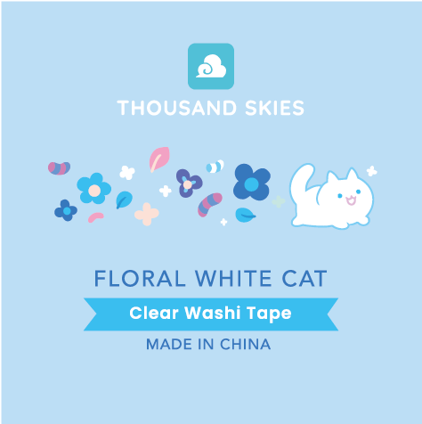 Thousand Skies - Wholesale Tape - PET Tape (Transparent) Floral White Cat1