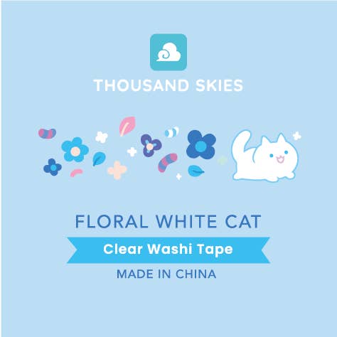 Thousand Skies - Wholesale Tape - PET Tape (Transparent) Floral White Cat1