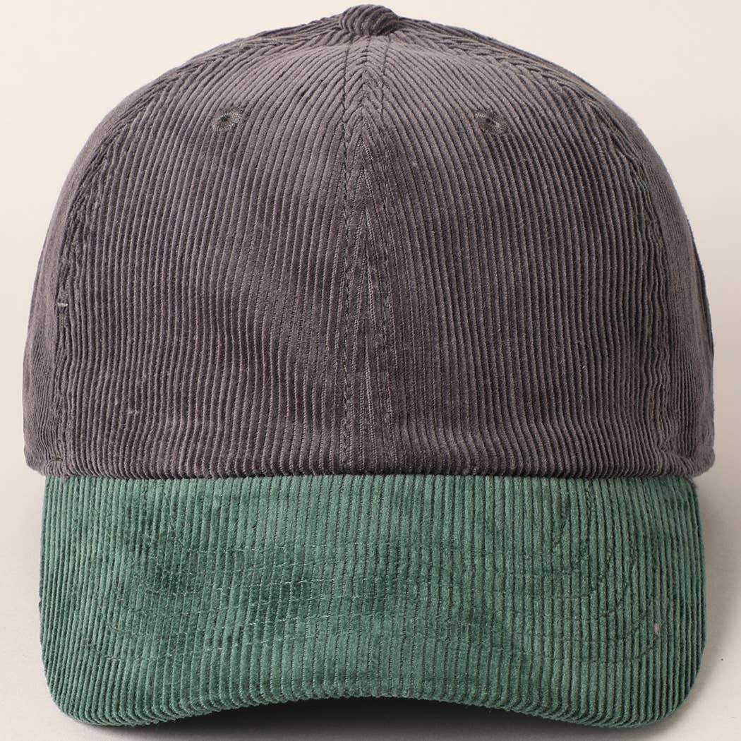 Fashion City - Wholesale Baseball Cap - Unisex - Corduroy Two-Tone Adjustable Baseball Cap50