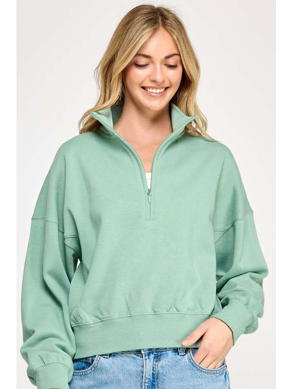 Vanilla Monkey - Vente Sweat-shirt – femme - Sweatshirt en polaire confortable à demi-fermeture éclair10