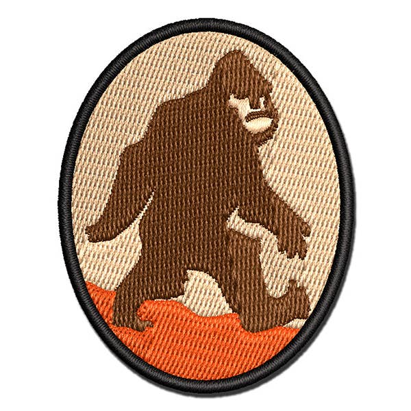 Bigfoot Sasquatch Mythical Creature Cryptid Walking Multi-Color Embroidered Iron-On Patch Applique for wholesale by Sniggle Sloth