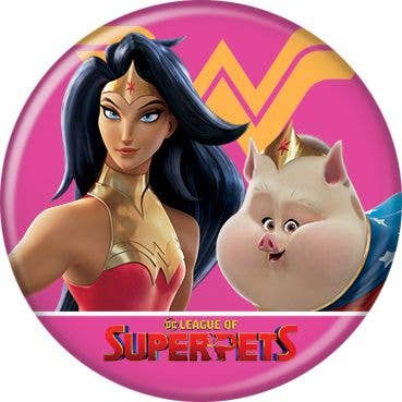DC Comics Superpets Wonderwoman and PB Buttons 1.25" Round for wholesale by Ata-Boy