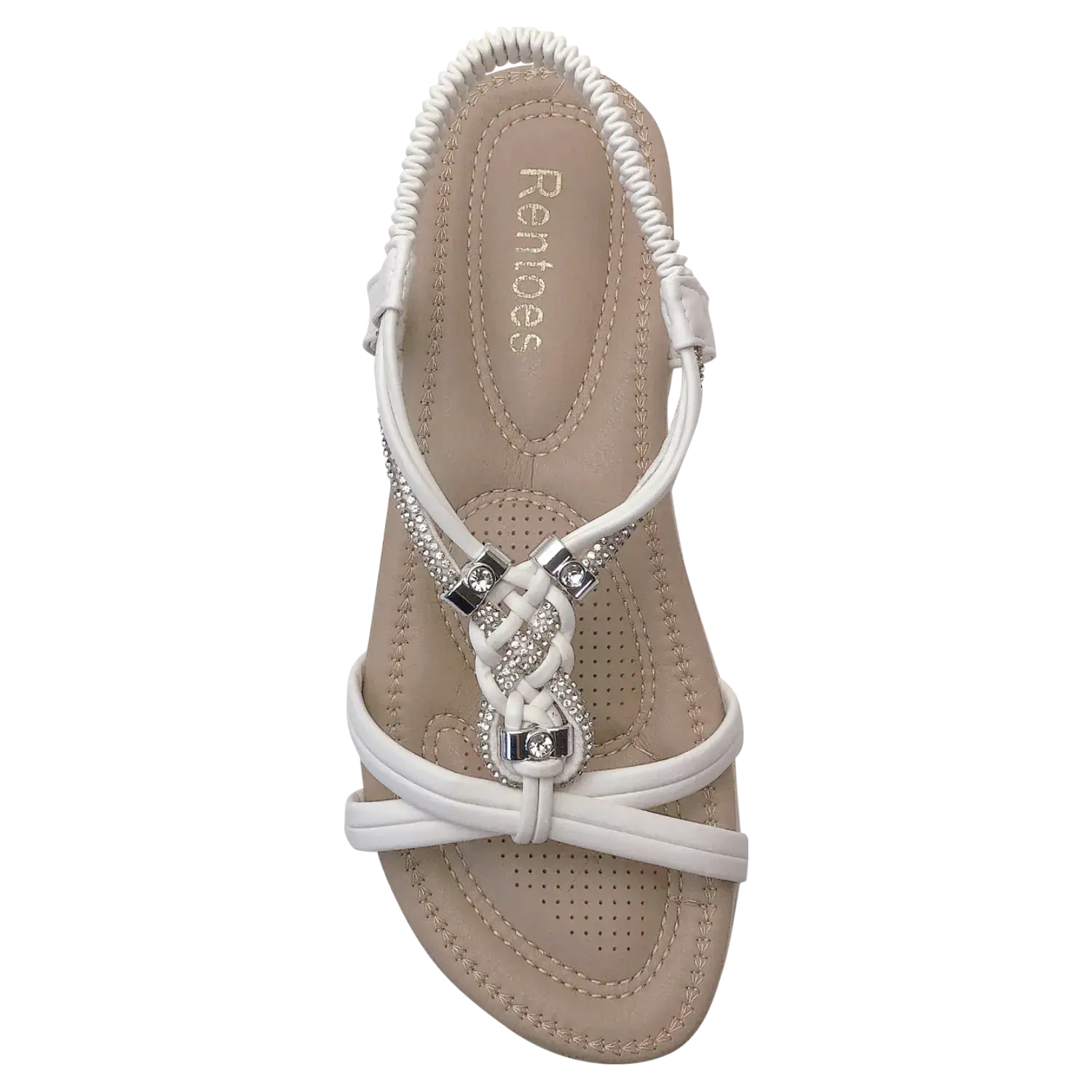 Rentoes – wholesale Sandals – Women's – Elegant Crystal Woven Summer Comfort Sandals V12005