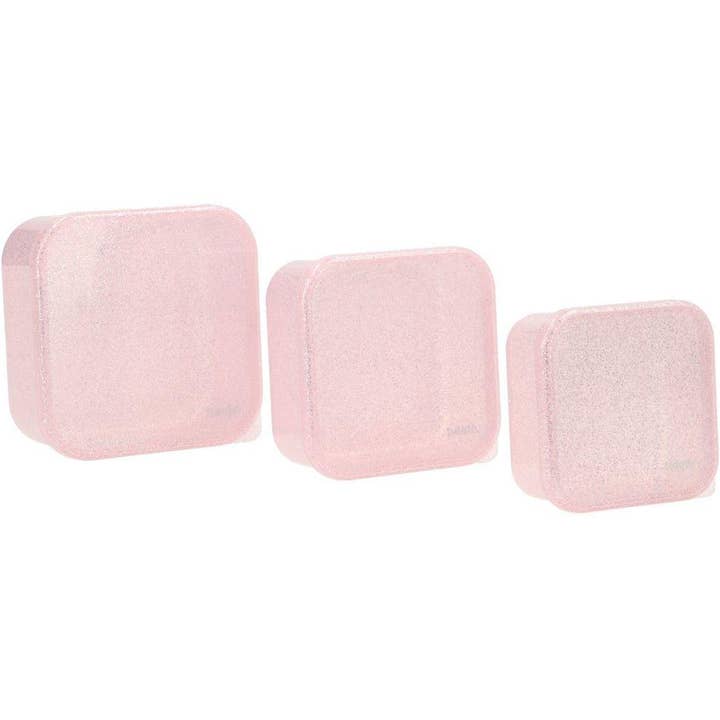 Tutete - Wholesale Lunch Bag/Box - Kids - 3 Glitter Pink Lunch Boxes