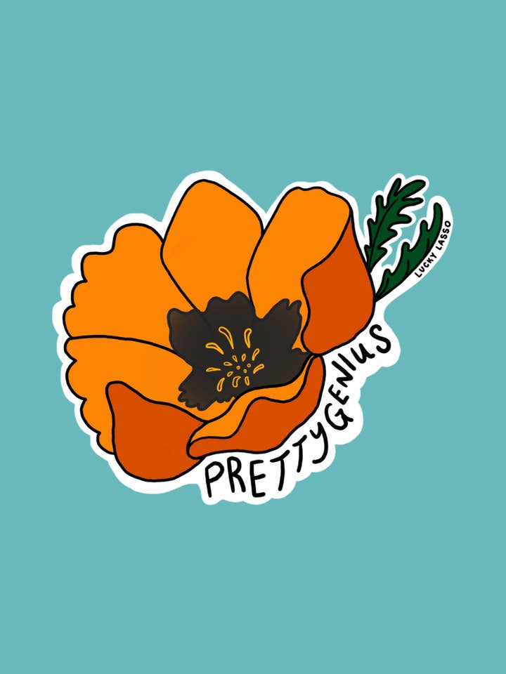 Pretty Genius sticker for wholesale by Lucky Lasso