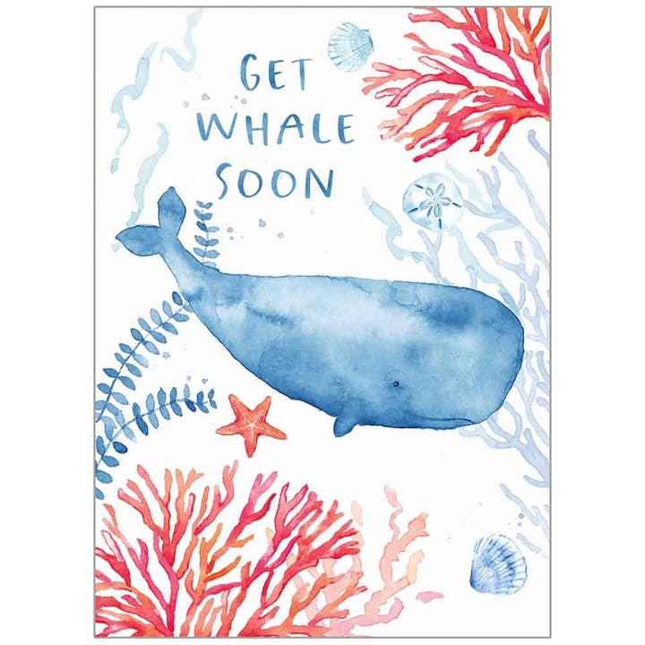 Baleine bleue - Carte de prompt rétablissement pour la vente par Legacy