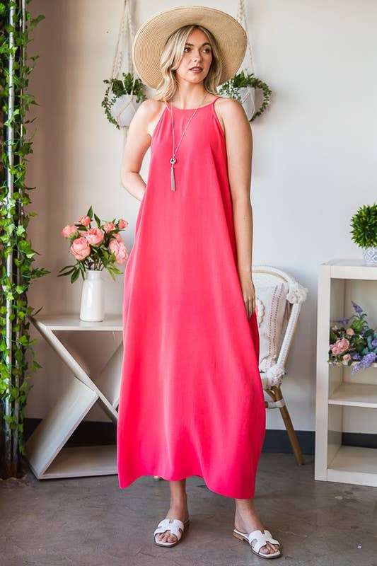 HEIMISH - Vendita all'ingrosso Vestito - Donna - MAXI ABITO IN TESSUTO MASSICCIO ED6771-105