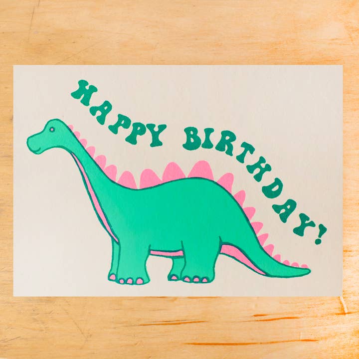 BIRTHDAY DINO GREETING CARD for wholesale by Alphabet Studios