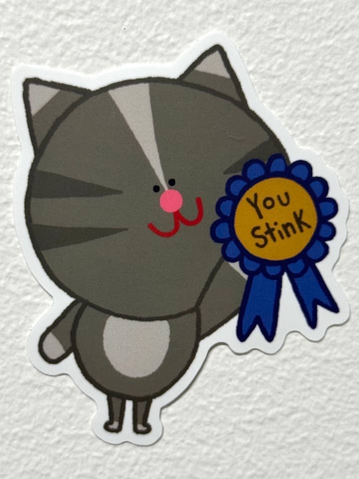 Tu pues ! - Autocollant chat en vinyle mat pour la vente par Rolly Poly Studios