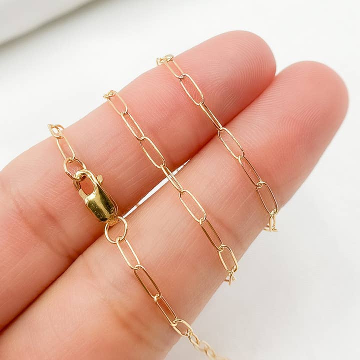 1606GFNecklace. 14K Gold-Filled Smooth Paperclip Finished Necklace for wholesale by Jewels & Chains