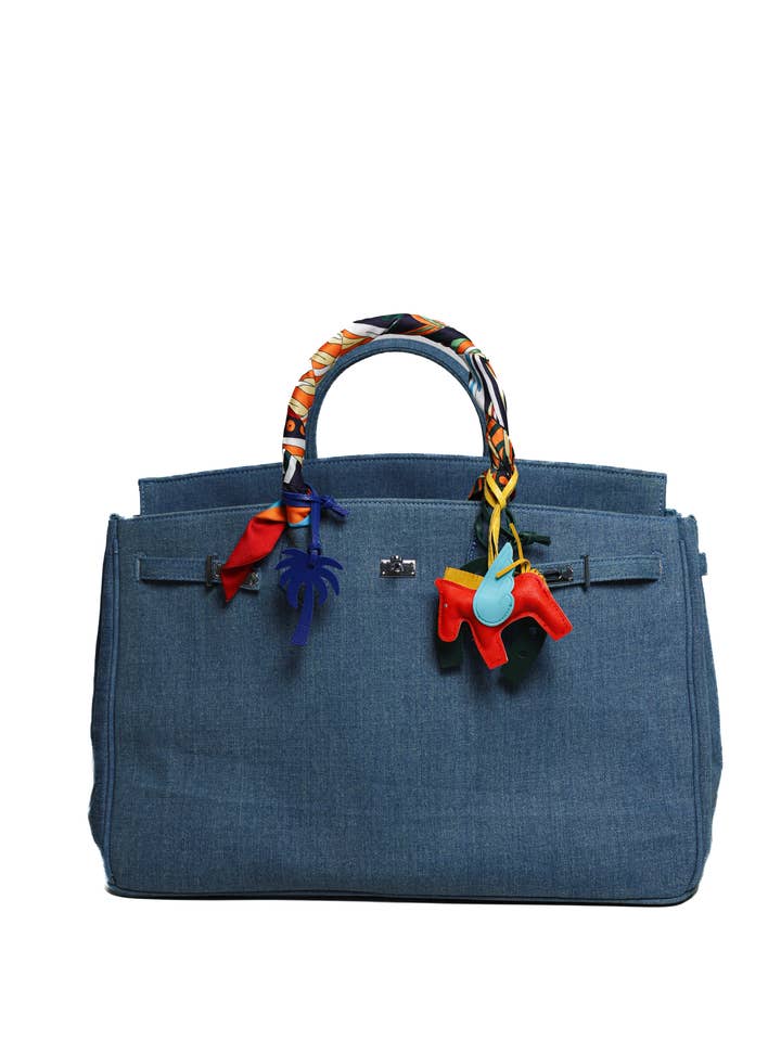 Sundaze Denim Tote Blue Large for wholesale by SOCIAL SUNDAZE