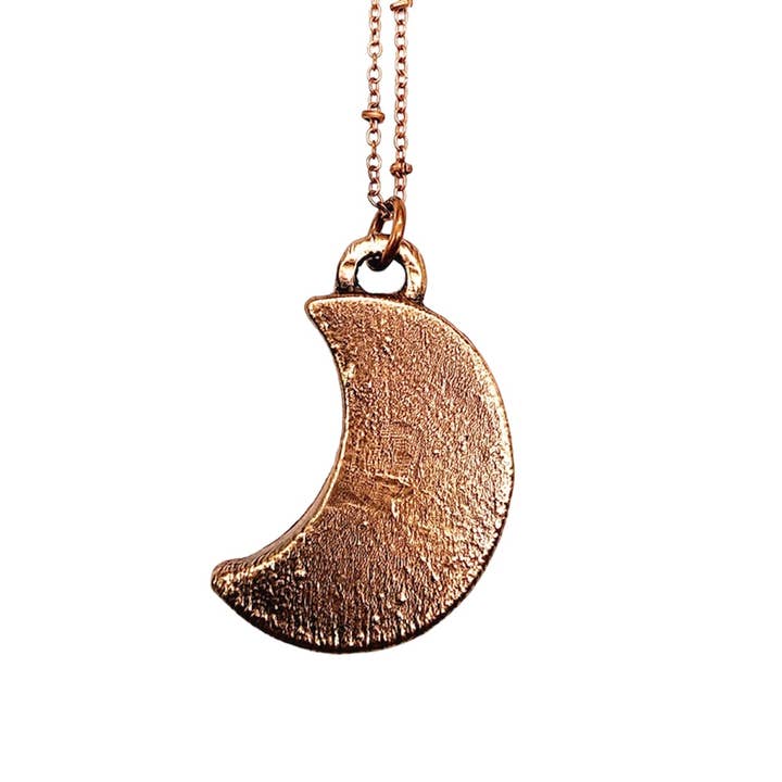 MergingMetals - Wholesale Pendant/Charm Necklace - Pretty in Pink Rose Quartz Moon Necklace