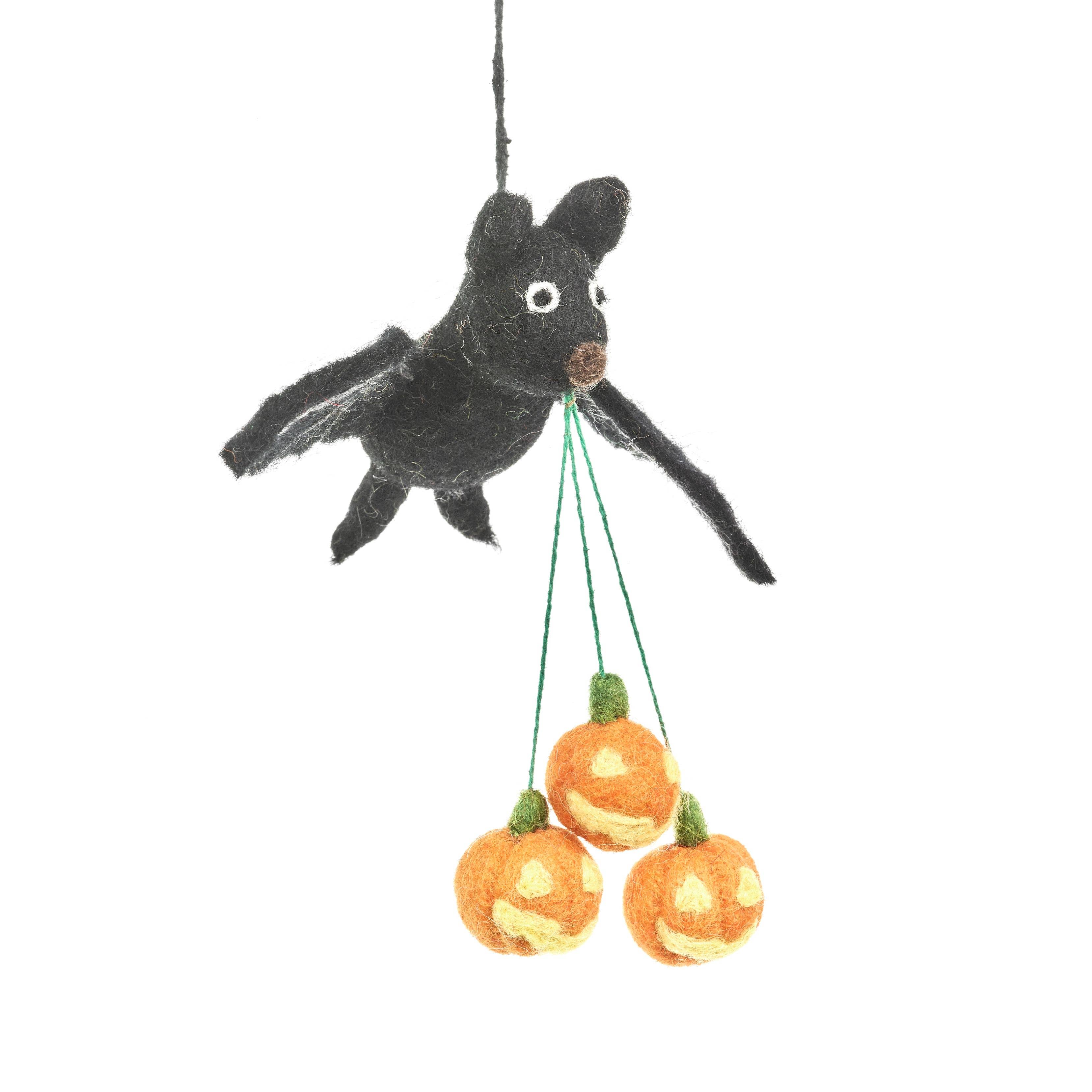 Felt So Good - Wholesale Ornament - Handmade Felt Shadow the Bat Hanging Halloween Decoration1