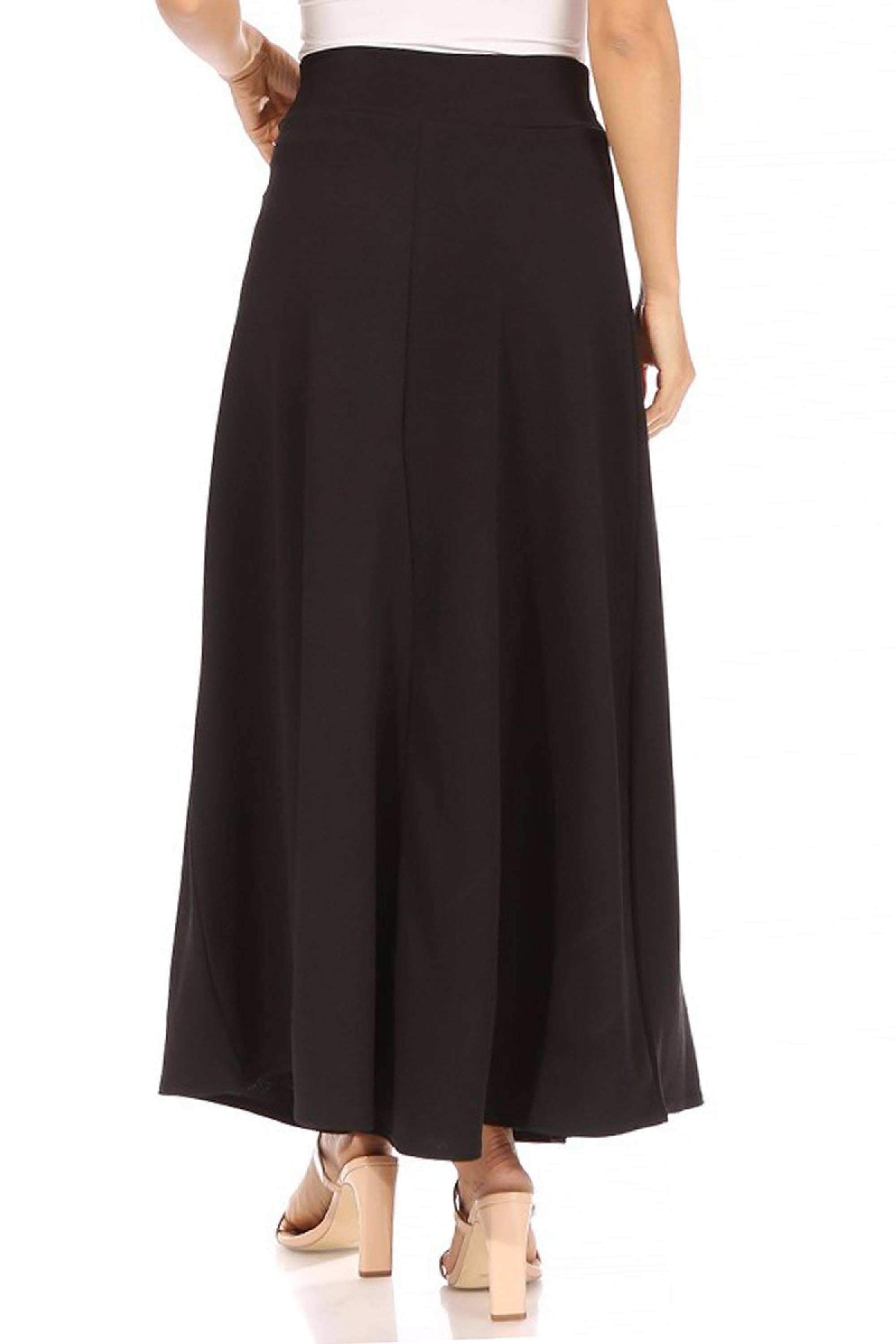 MOA COLLECTION - Wholesale Skirt - Women's - Women's Casual Solid Flare A-line Long Skirt3