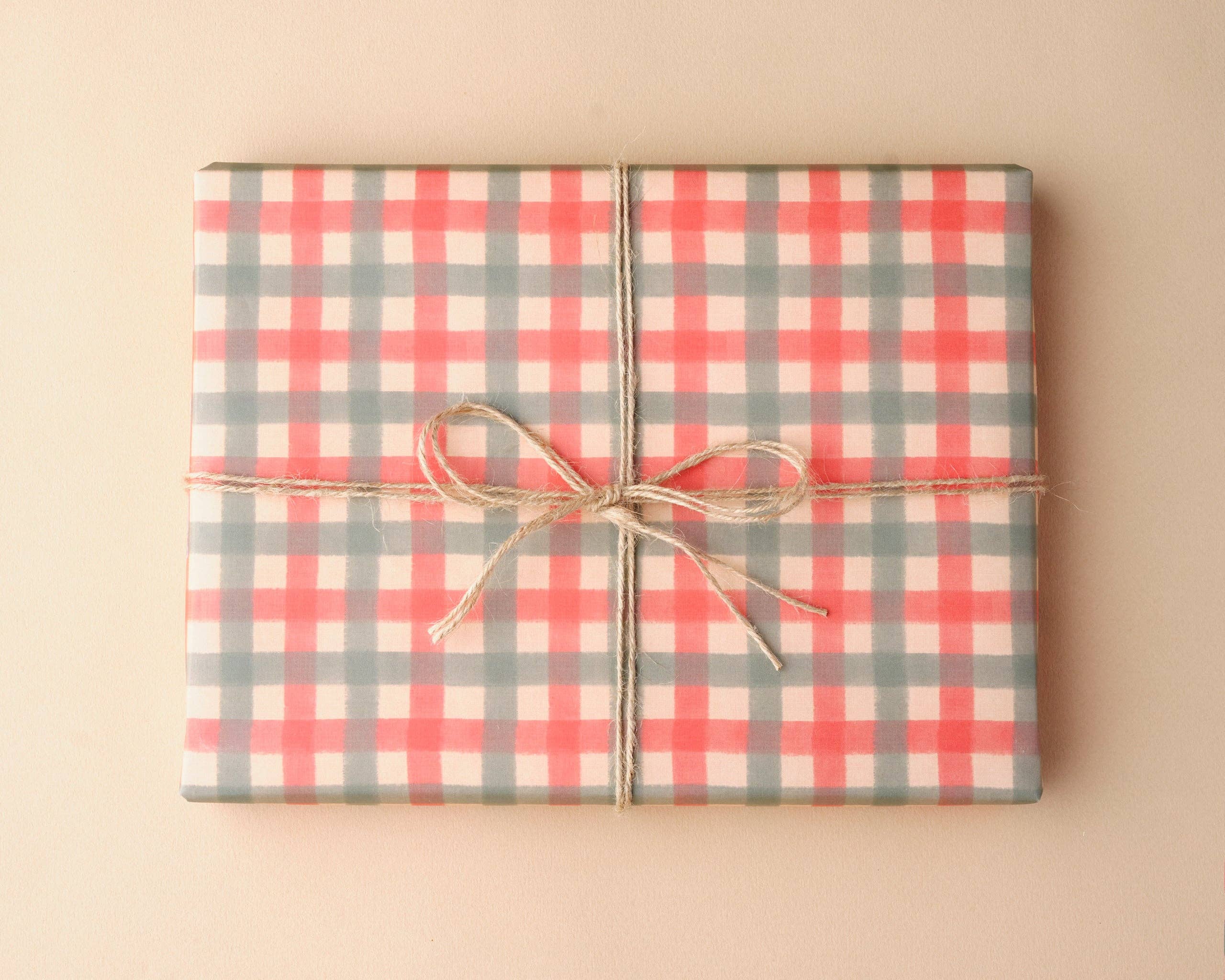 Claire Paul - Wholesale Flat Wrap - Christmas Gingham Wrapping Paper5