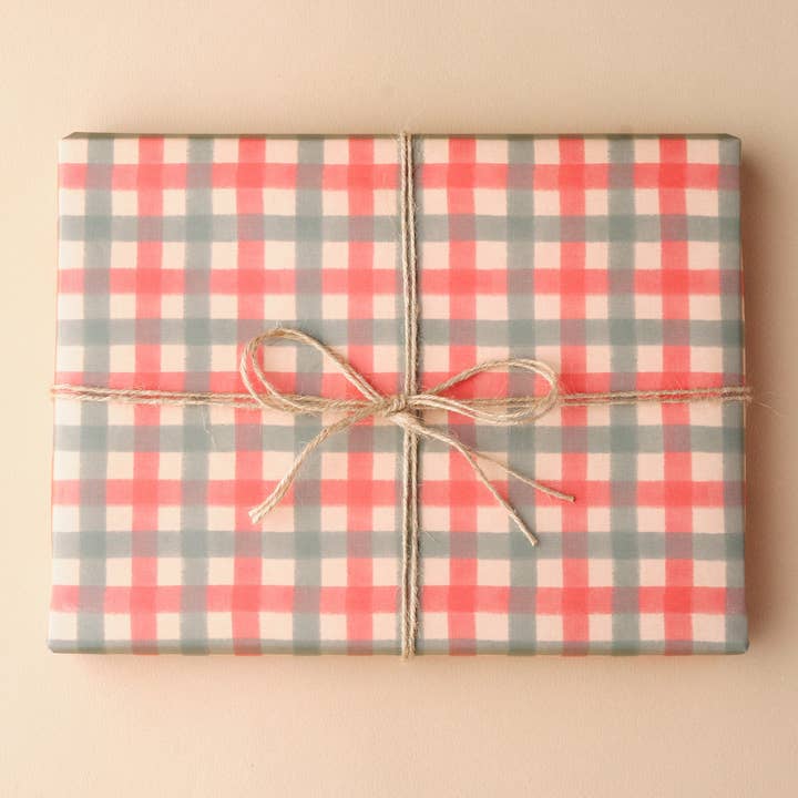 Claire Paul - Wholesale Flat Wrap - Christmas Gingham Wrapping Paper5