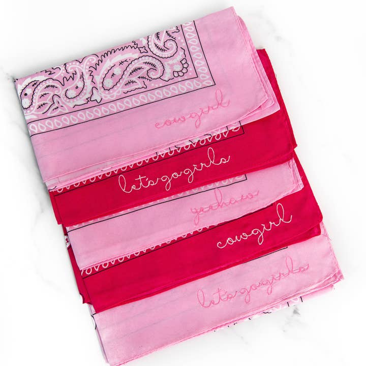 Pink Western Bandanas for wholesale by Golden Thread
