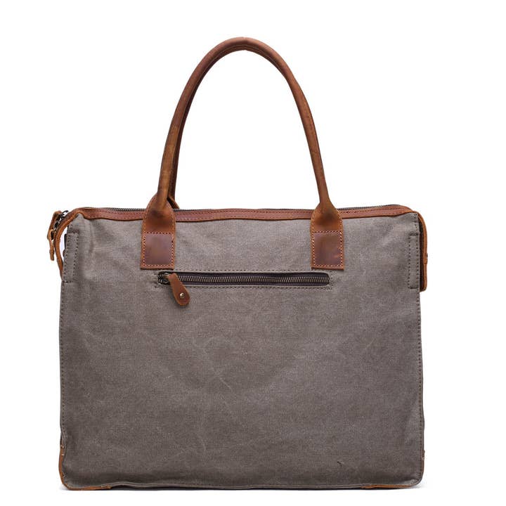 RockCow Leather Studio - Wholesale Laptop Bag - Men's - Men Fashion Canvas Leather Laptop Bag, Canvas Messenger Bag Briefcase Bags YD21932