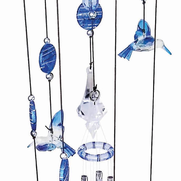 Green Hummingbirds Acryl Chime for wholesale by Spoontiques, Inc