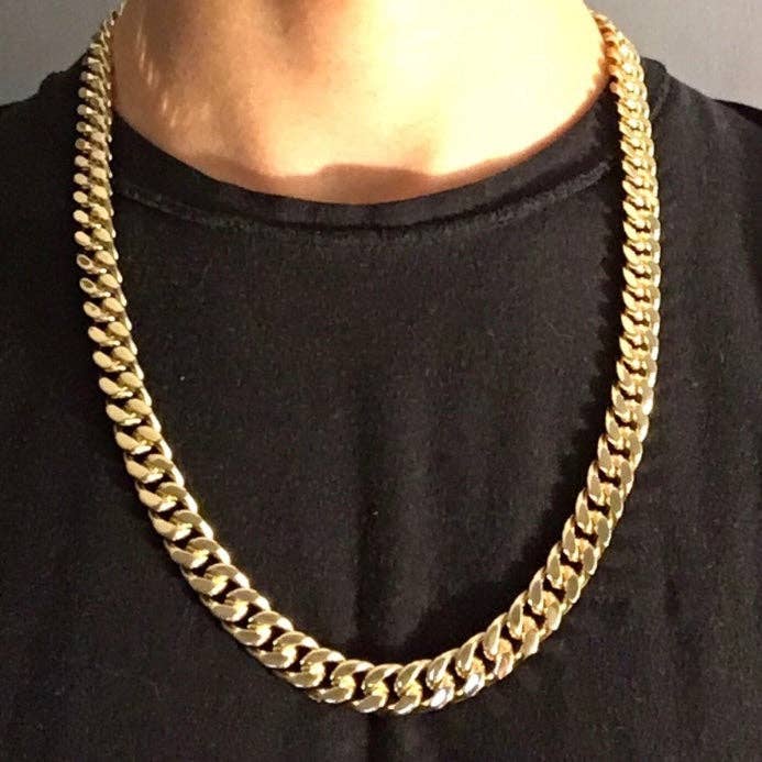 Gold Layered Chain Cuban Necklace 24in 10mm for wholesale by Toppointbling