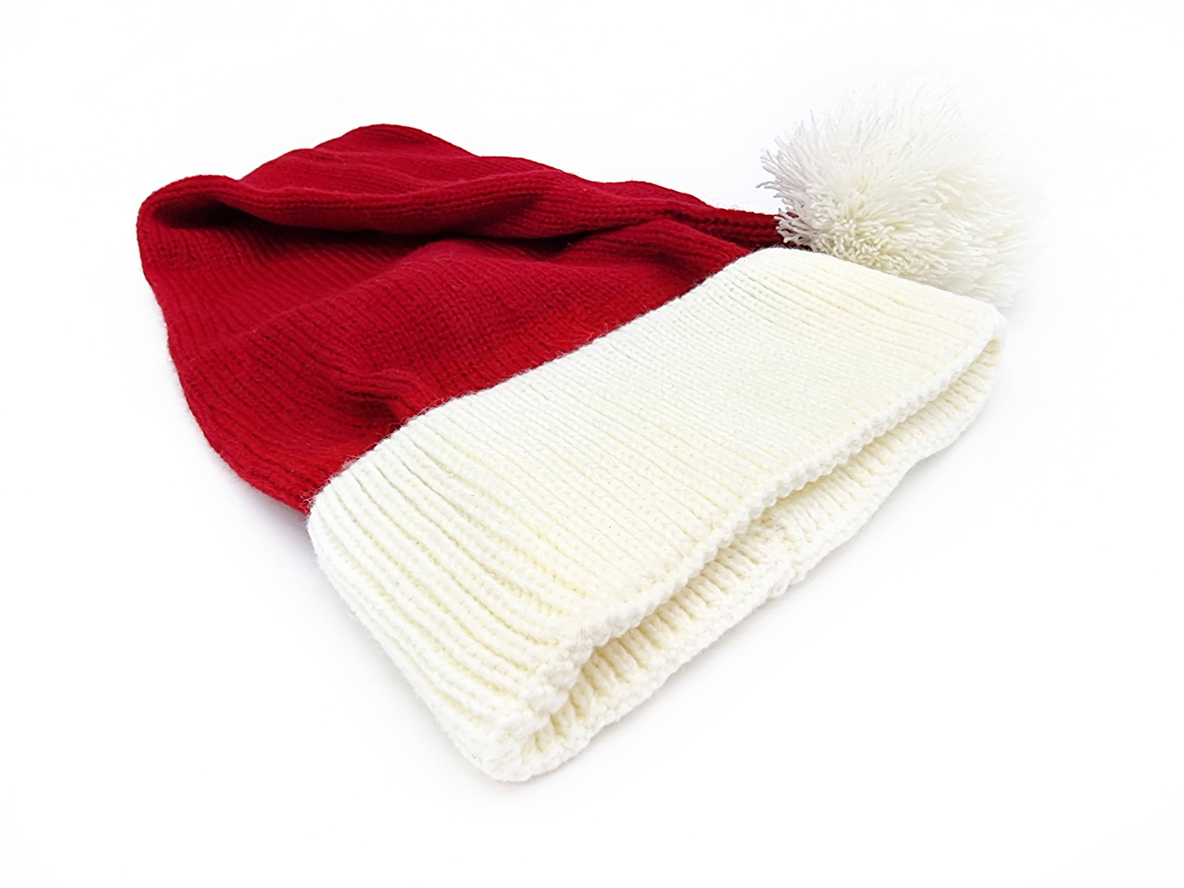 Snazzy Santa – Großhandel Beanie – Unisex – Flach gestrickte Weihnachtsmütze – klassisch rot-weiß4