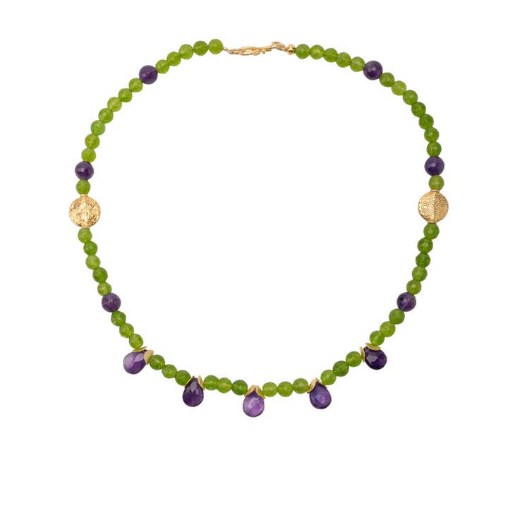 Peridot und Amethyst Collier Estrid für den Großhandel von Shirin Sehan