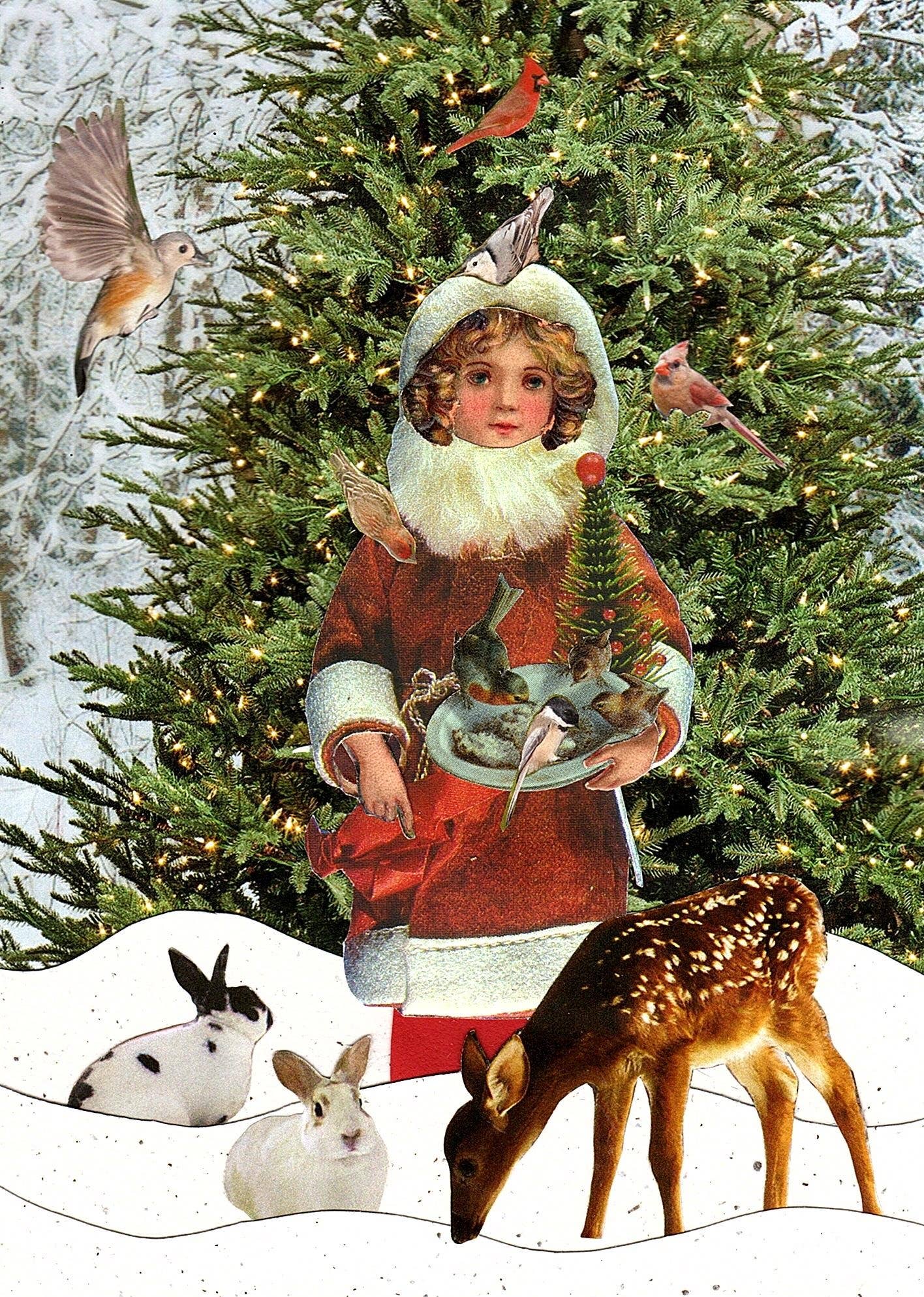 Erica DiPaolo Designs - Wholesale Christmas Card - Forest Girl Christmas Card, Christmas Woods Card2