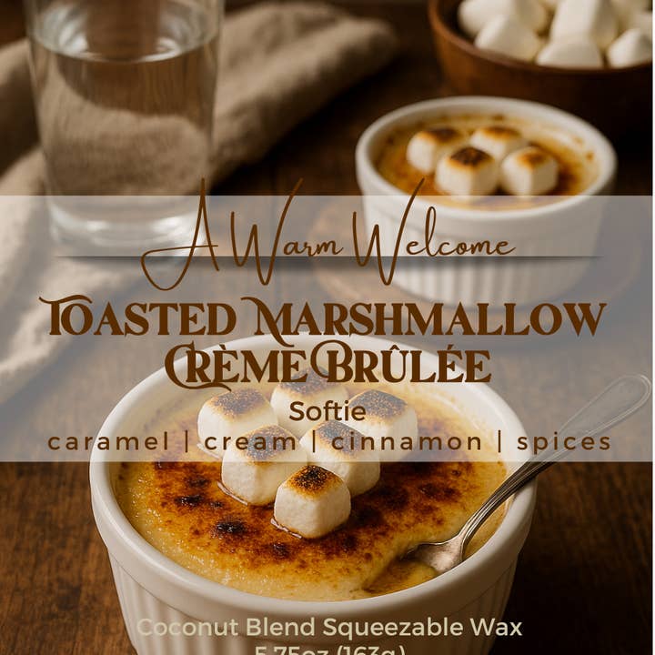 Toasted Marshmallow Crème Brûlée Softie | Squeeze Wax Melt for wholesale by A Warm Welcome