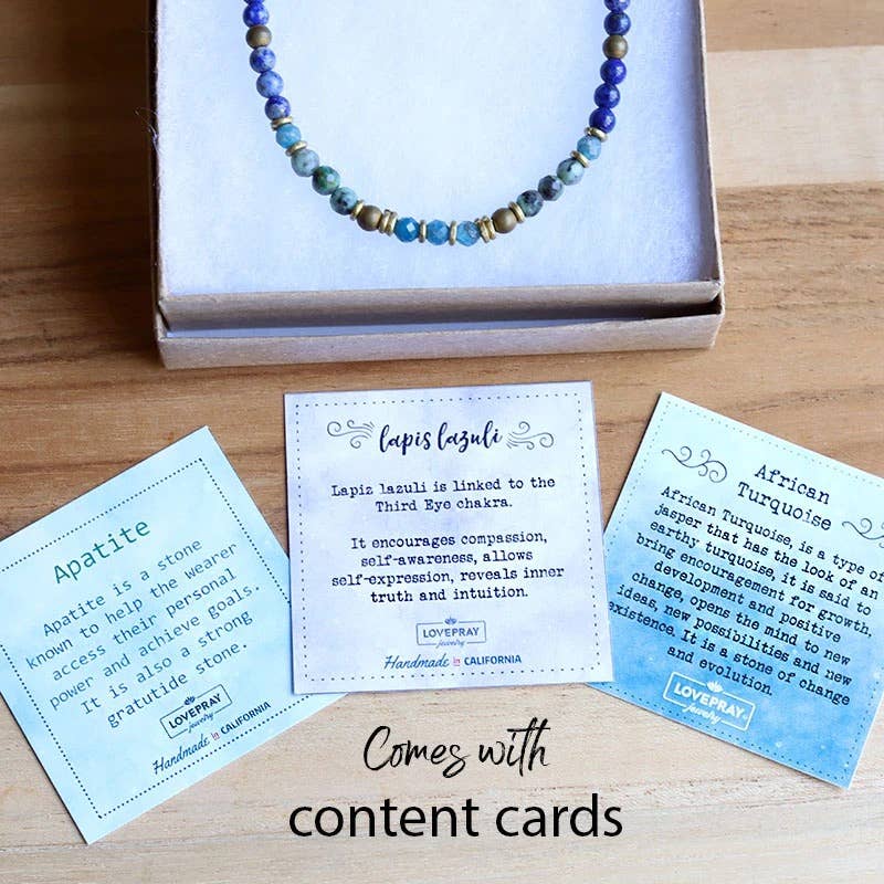 REMOVED BRAND - Wholesale Beaded/Pearl Necklace - Lapis Lazuli and African Turquoise Delicate Necklace2