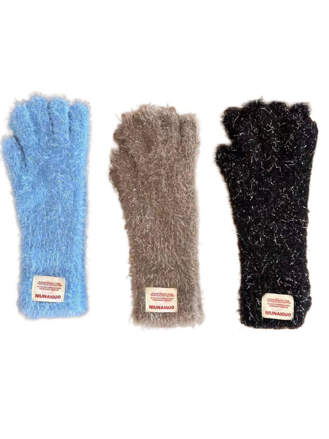 Funkyrel® Atzbranding Limited - Wholesale Gloves - Women's - Gloving - Sparkly Fingerless Gloves with Letter Patches & Touchscreen9