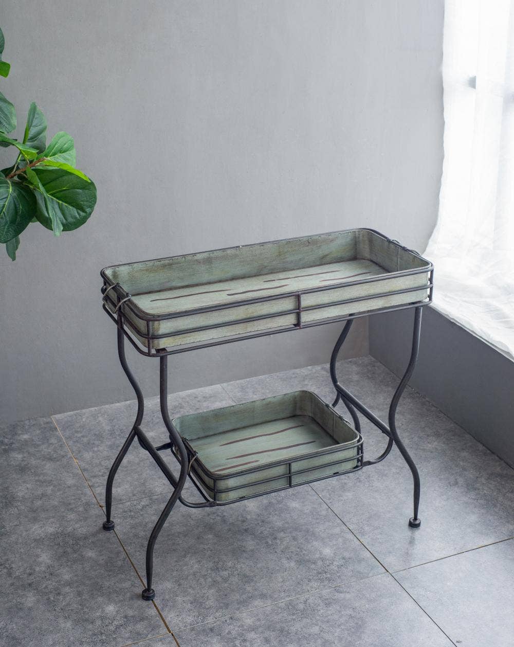 A&B Home Group Inc. - Wholesale Decorative Tray - Maggie Galvanized Tray Table0