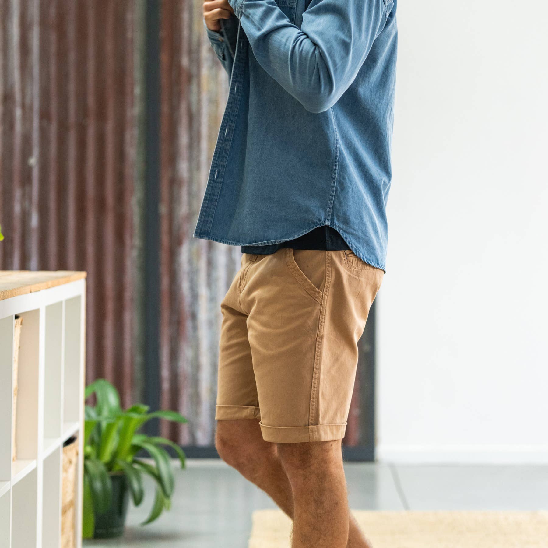 BILLYBELT – wholesale Shorts – Herr – Bermuda i 100% ekologisk bomull - Beige3