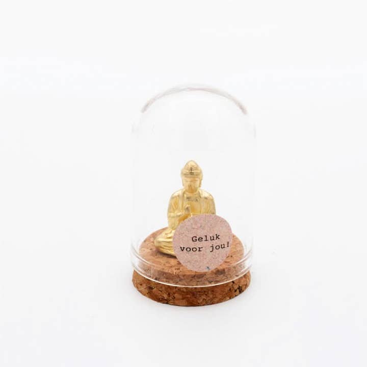 Buddha in a glass dome for wholesale by Sidedish Cards