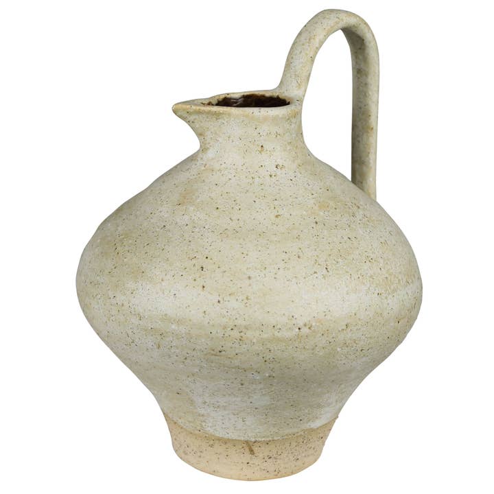 HomArt - Wholesale Pitcher - Umbria Pitcher with Tall Handle, Ceramic, White - Lrg1
