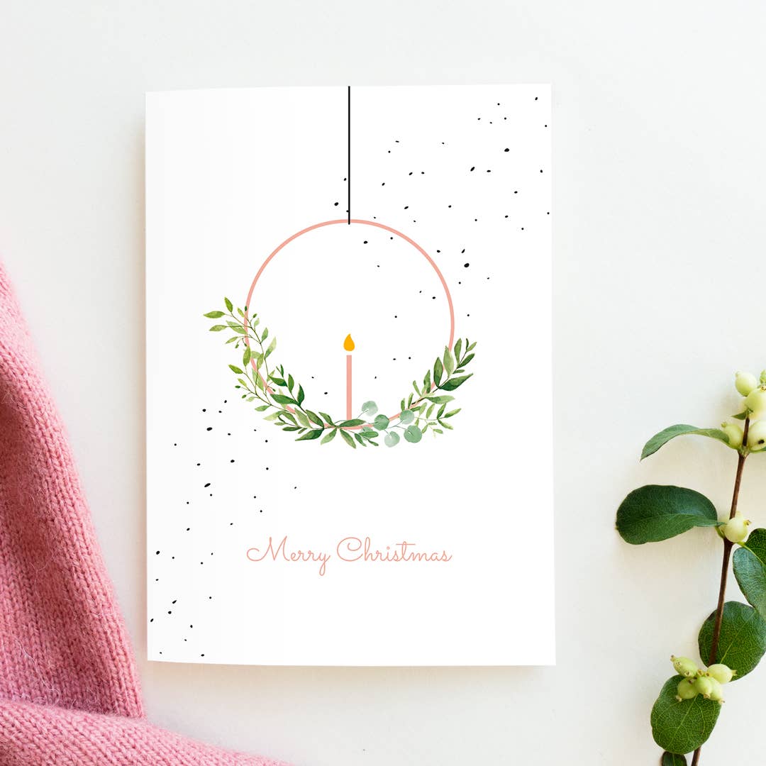 Studio Kuukeluus - Wholesale Kerstkaartje - Kerstkaart krans cirkel1