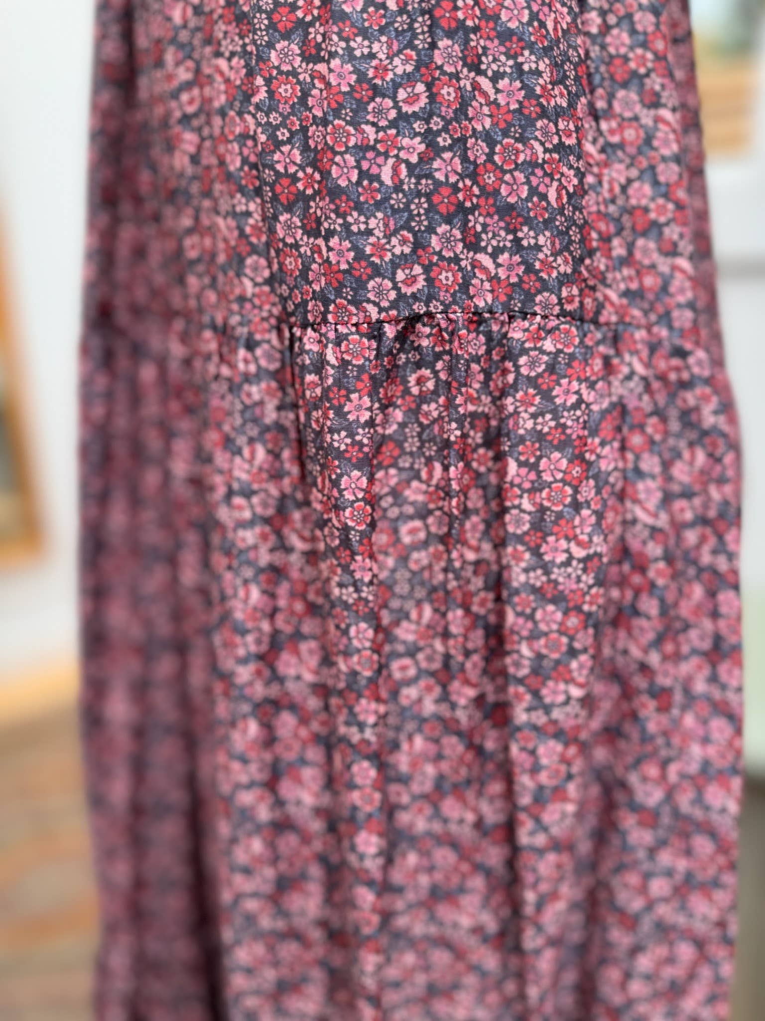 Florawear.co - Venta al por mayor Vestido - Mujer - vestido de verano de algodón y seda sin mangas con bolsillos y estampado floral rojo6