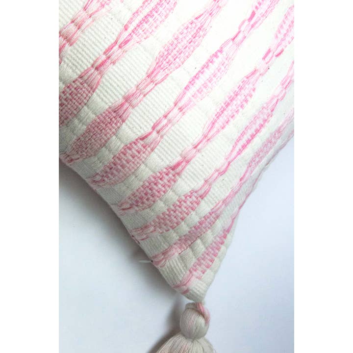 Archive NY - Wholesale Throw/Decorative Pillow - Natural Pink Stripe Antigua Pillow1