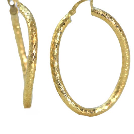 Twisted Oval Hoop Earrings for wholesale by Elissar Couture