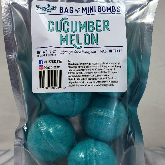 Fizz Bizz LLC - Wholesale Bath Bomb/Fizz - Mini - Cucumber Melon Bath Bombs