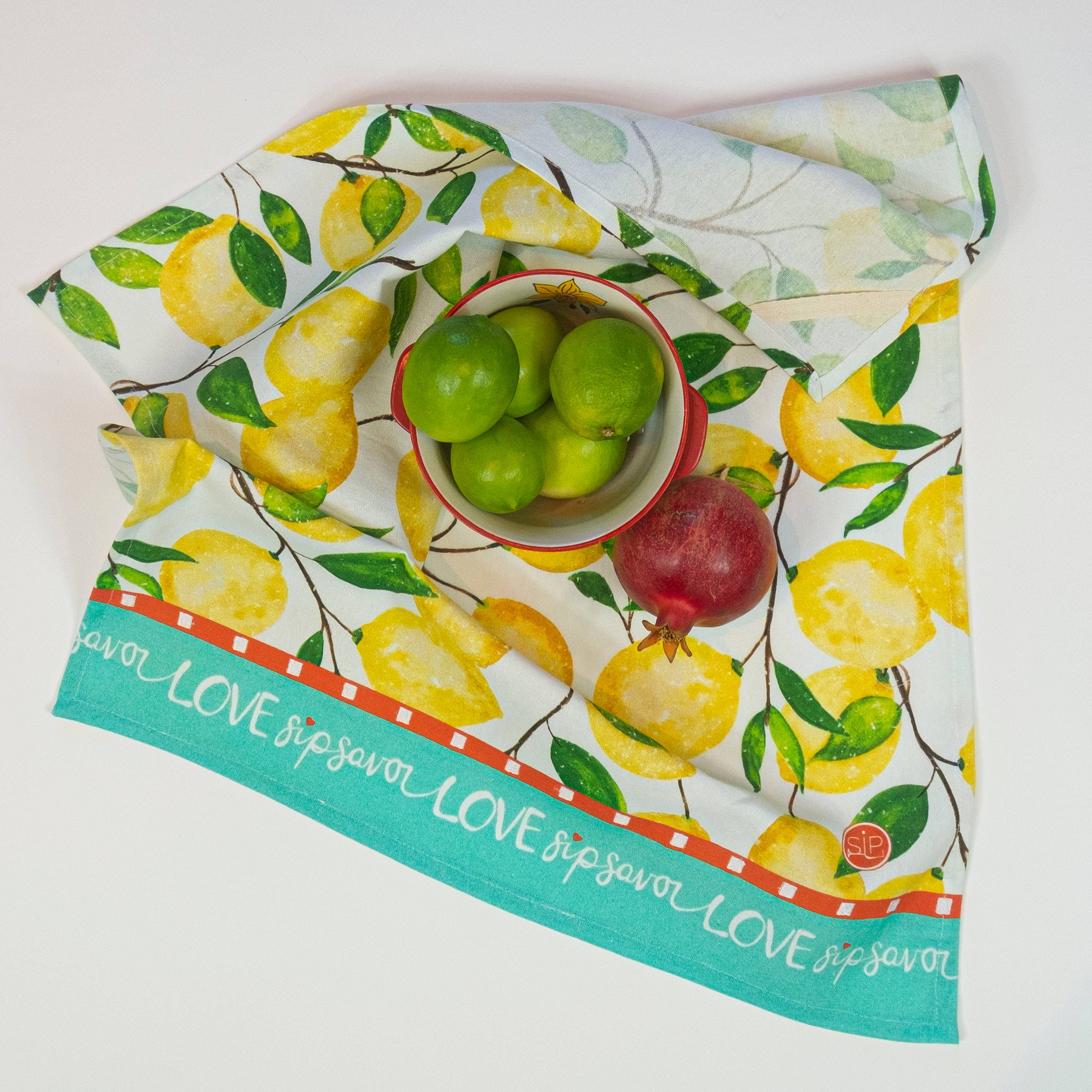 SIP - Wholesale Tea Towel - "Lemon Dance" Kitchen Towel3