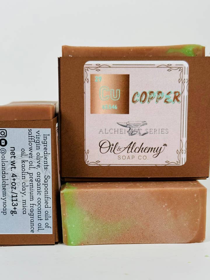 Savon à froid Copper Artisan, sans huile de palme/végétalien/Plas pour la vente par Oil & Alchemy Soap Co.