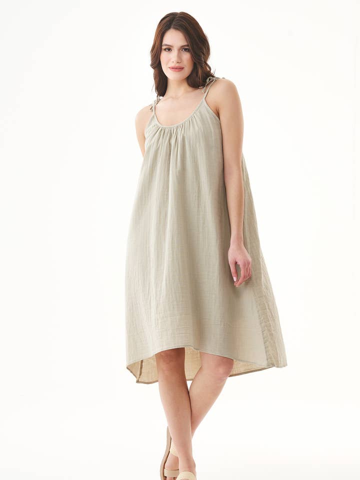 Vestido de espagueti de algodón ecológico para venta al por mayor de ORGANICATION