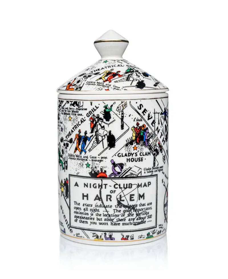 Harlem Candle Co - Wholesale Jar/Filled Candle - “Langston” Nightclub Map Ceramic Luxury Candle1