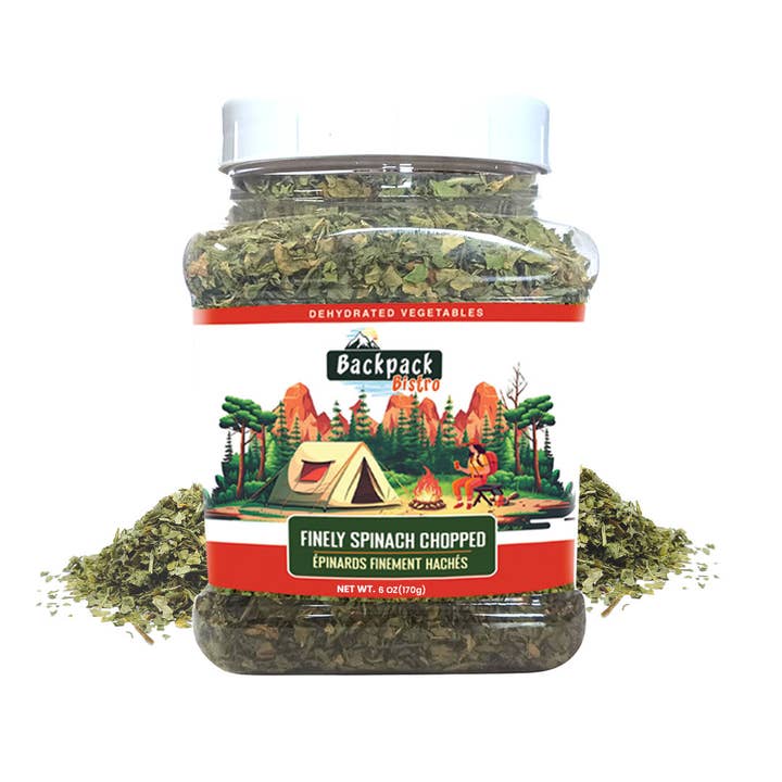 Backpack Bistro Dehydrated Finely Chopped Spinach 6 oz for wholesale by PRIDE INDIA BRANDS