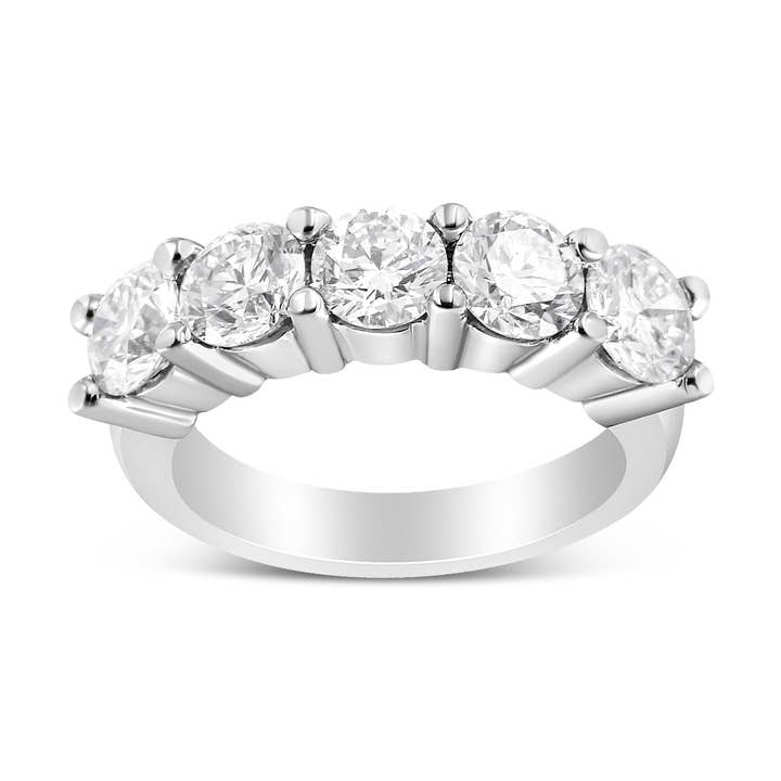 Infinite Jewels - Vente Bague avec plusieurs pierres - Bague à 5 pierres en or 14 carats avec 5 diamants cultivés en laboratoire
