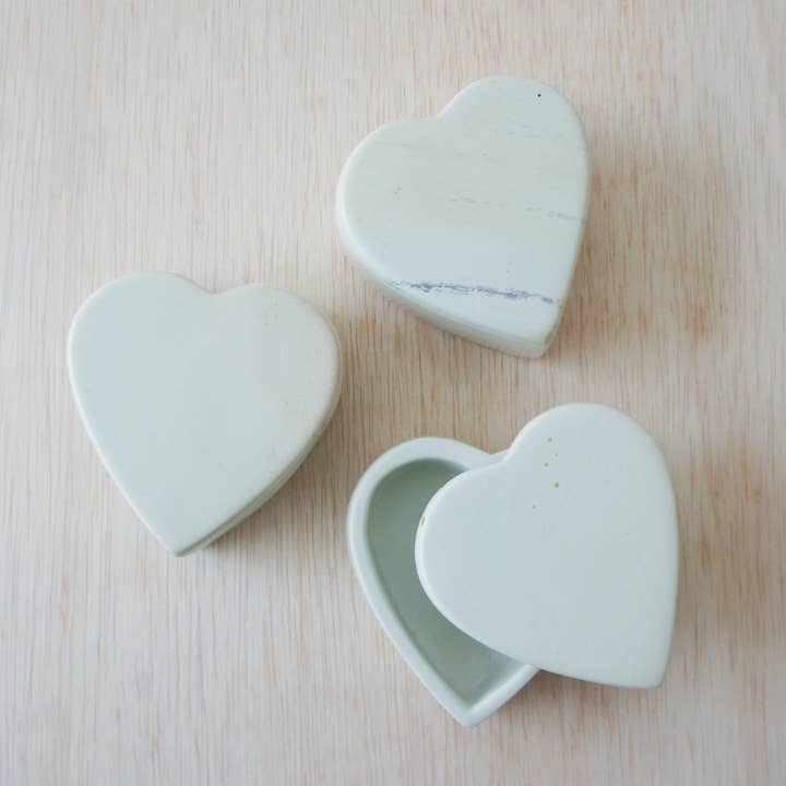 Venture Imports LLC - Wholesale Decorative Box - Heart Box, Natural Stone