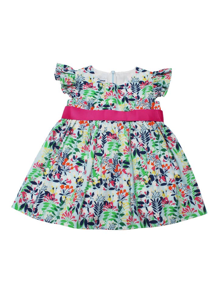 Minna - Wholesale Dress - Kids - Ruffle Sleeve Classic Party Dress - Vibrant Florals 7