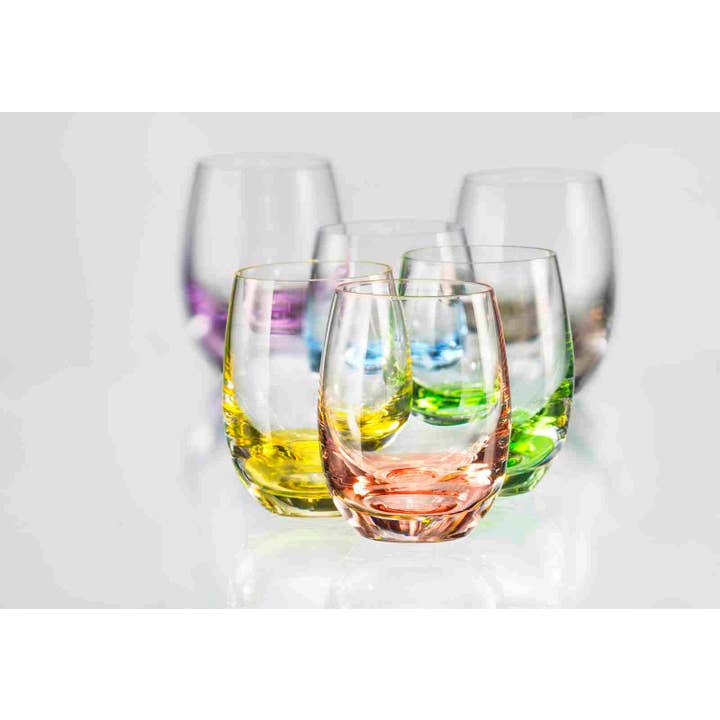 David Shaw Tableware - Wholesale Shot Glass - Rainbow Shot Glass X6 Assorted