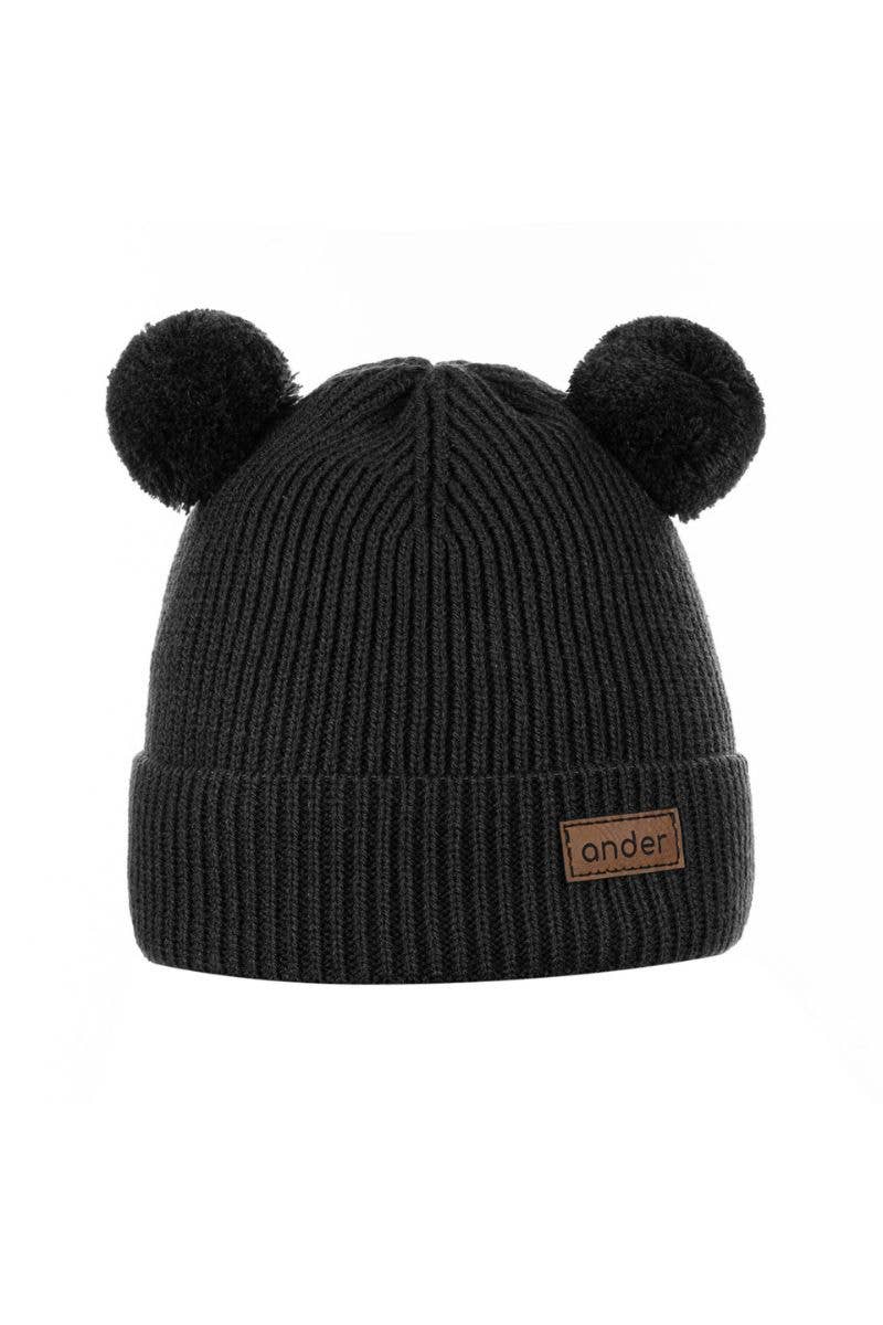 Ander - Vente Bonnet – enfant - Bonnet tricoté Teddy en 100 % laine mérinos avec pompon Fabriqué en PL4